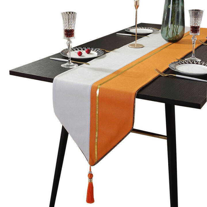 Modern Luxury Nordic Style Table Runner With Tassels Polyester ...