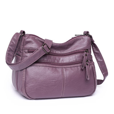 Womens Bag 2023 New Street Trendy Soft Leather Multilayer Fashion Womens Middle-Aged Mom Shoulder Bag 2023