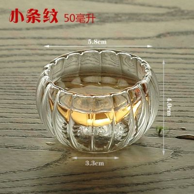 品茗杯琉璃杯双层玻璃杯防烫耐热茶具Tea cup glass cup double layer glass cup anti scald and heat resistant tea set闻香杯品茶杯手工耐热玻璃把杯品茗杯双层杯小杯子功夫小茶杯