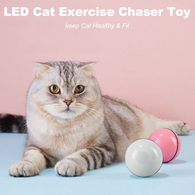 สมาร์ทInteractive Catลูกบอลของเล่นอัตโนมัติบอลกลิ้ง,USBชาร์จโคมไฟรูปแมวของเล่น,360 องศาลูกหมุนสำหรับแมวสัตว์เลี้ยงสุนัข,ไฟLED Cat CHASERออกกำลังกายของเล่น