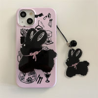 【Hot sales】ins เปลือกฟิล์มกระต่ายวินเทจเหมาะสำหรับ 14Promax เคสศัพท์ แอปเปิ้ล 13 เคสกันกระแทก 11