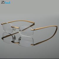 Zilead Reading Glasses Retro Rimless Intelligent Progressive Reading Glasses Metal Frame Presbyopia Eyeglasses Diopter 1 to 4