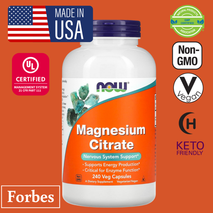 Now Foods Magnesium Citrate 180 / 120 Veg Capsules (Exp. 2025) Lazada PH