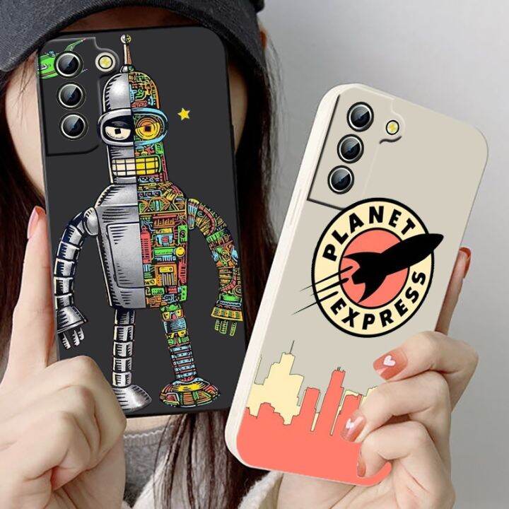 yellow-peach-flavor-funny-futura-robot-bender-สำหรับเคสโทรศัพท์-samsung-galaxy-s22-s21-s20-pro-fe-s10-note-20-10-plus-ultra-liquid-rope-cover