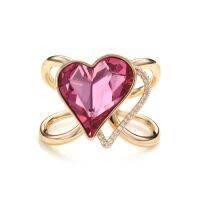 เครื่องประดับผู้หญิง18K เคลือบทองแดงหัวเข็มขัดผ้าพันคอคริสตัลออสเตรียแบบเรียบง่าย