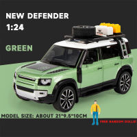 A1:24 Land Rover Defender Off-Road รถ Diecast โลหะผสมรุ่นรถเสียงดึงกลับคอลเลกชันเด็กของเล่น GiftsM