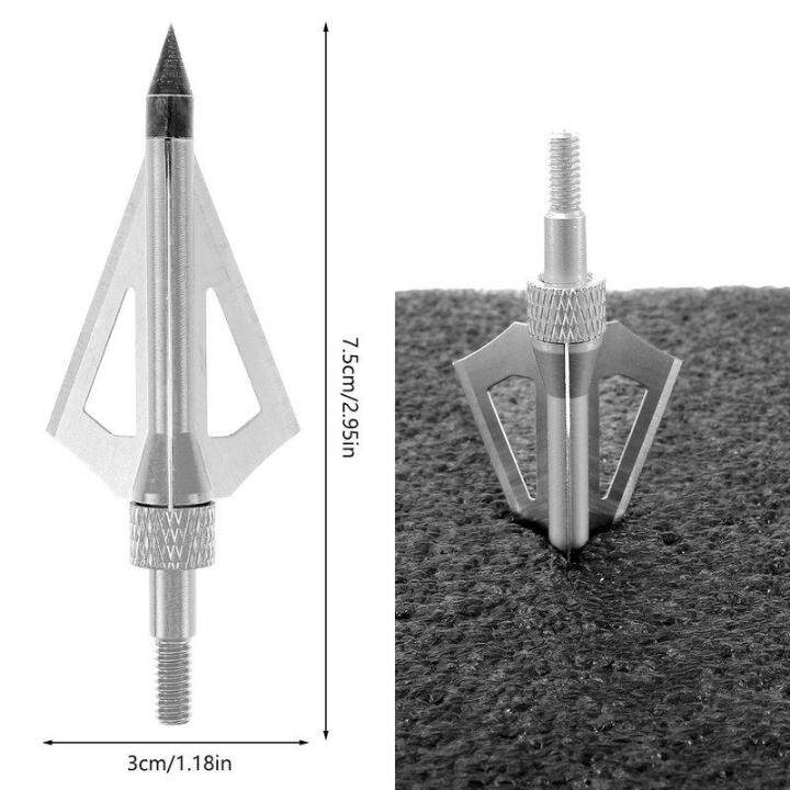 หัวลูกศรยิงธนู100เม็ดสำหรับปลายลูกศรธนู3มีดล่าสัตว์12เม็ดหัวลูกศรโลหะพร้อมกล่องปลายลูกศรธนู12แพ็ก100เม็ด