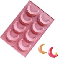 8 Cells Silicone Cake Mold 3D Diamond Moon Shape Chocolate Mould Eid Mubarak Ramadan DIY Biscuits Dessert Baking Mold Cake Tools