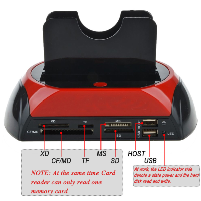 HDD Docking Station IDE Dual USB Clone เครื่องอ่านฮาร์ดไดรฟ์มัลติฟังก์ชั่นพร้อมปลั๊ก US