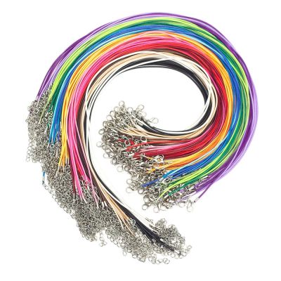 【CW】 50Pcs 1.5mm 18 quot; Necklace Cord with Clasp Bulk for Jewelry Making