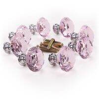 8 x Pink diamond bling decoration door furniture drawer handle knob 30x27mm