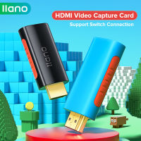 LLANO HDMI การ์ดบันทึกวิดีโอ HDMI To Type-C Collector HD 1080P เครื่องบันทึกเสียงสำหรับการถ่ายทอดสดการประชุมออกอากาศเกมกล้องการ์ดบันทึกรองรับสวิตช์เชื่อมต่อโดยตรง