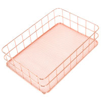 Nordic Desktop Grid Sundries Storage Basket Cosmetic Box Photo Props Light Luxury Gold Iron Art Storage Basket