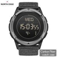 NORTH EDGE APLS Men S Carbon Fiber Digital Watch Shock Militray Sports Super Light Outdoor Compass Waterproof 50M Wristwatches