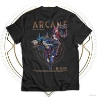 XL Arcane Anime T-shirt Jinx VI Unisex Short Sleeve Tops League of Legends Casual Loose Fashion Tee Shirt Plus Size LX