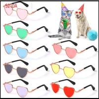 5210A ย้อนยุค เครื่องแต่งกาย แว่นตากันแดดตุ๊กตา ปาร์ตี้ แมวสุนัขขนาดเล็ก แว่นกันแดดโลหะหัวใจ แว่นตาสุนัข แว่นตาแมว