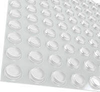 GorillaGrit Pack of 200 Cabinet Door Bumpers - 1/2” Diameter Clear Adhesive Pads for Drawers, Glass Tops, Cutting Boards, Picture Frames, Small Furniture 200 Piece