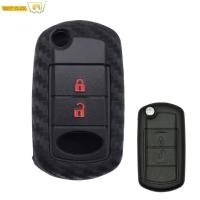 ซิลิโคนคาร์บอนไฟเบอร์สไตล์รถ Key SHELL Case FOB สำหรับ Range Rover Sport vouge LAND ROVER DISCOVERY 3 2006 2007 2008 2009