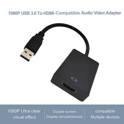 【cw】 USB 3.0 to HDMI-Compatible Converter 1080P A Male Female External Graphics Video Card Cable ！