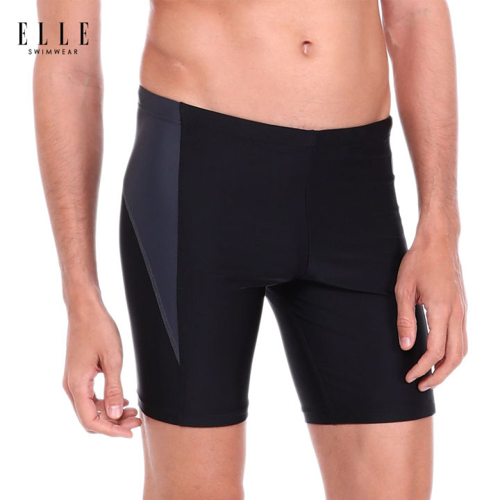 elle-swimwear-กางเกงว่ายน้ำผู้ชายขาเข่า-l2j1bsm10701bl