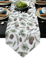 Pine Cones Christmas Modern Table Runner Wedding Party Table Decoration Centers Of Dining Table Tablecloth