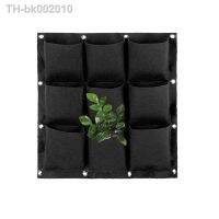 ☢卐☽ 9 Pockets Wall Hanging Planting Bags Vertical Garden Planter Non-woven Fabrics Pockets Grow Bags Flowerpot Balcony Decoration