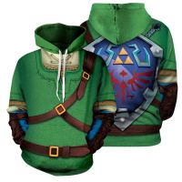 [In stock] 2023 New Fashion  The Legend of Zelda Cosplay 3D Print Hooded Hoodie Adult Pullover  Coat Personalized name and logo