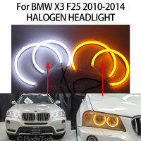 Switchback ผ้าฝ้ายแสง LED แองเจิลอายคู่สีขาวสีเหลืองอำพันสำหรับ BMW X3 F25 2010 2011 2012 2013 2014ฮาโลเจนไฟหน้า