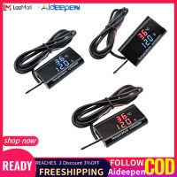 【READY】Aideepen รถจักรยานยนต์ DC 12V จอแสดงผล LED แบบดิจิตอลเกจวัดโวลท์เกจวัดแรงดันไฟฟ้าแผงมิเตอร์