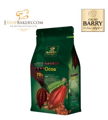 Cacao Barry Ocoa Dark Chocolate 70% 1 Kg./ดาร์กช็อคโกแลต ขนาด 1 กิโลกรัม