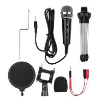 Video Microphone Kit 3.5mm Plug Home Stereo MIC Desktop Tripod for PC YouTube Video Skype Chatting Gaming Podcast Recording