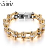 SDA Gold Bracelet FemalE Biker &amp;Bicycle &amp;Motorcycle Chain Bracelets 316L Stainless Steel Jewelry