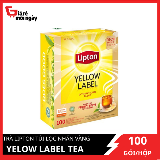 Trà lipton túi lọc nhãn vàng yelow label tea 100 gói hộp hàng việt nam - ảnh sản phẩm 1