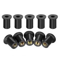 10pcs Motorcycle M4 M5 Metric Rubber Well Nuts Windscreen Fairing Cowl Anodized Aluminum Moto Screws Bolts Accessories