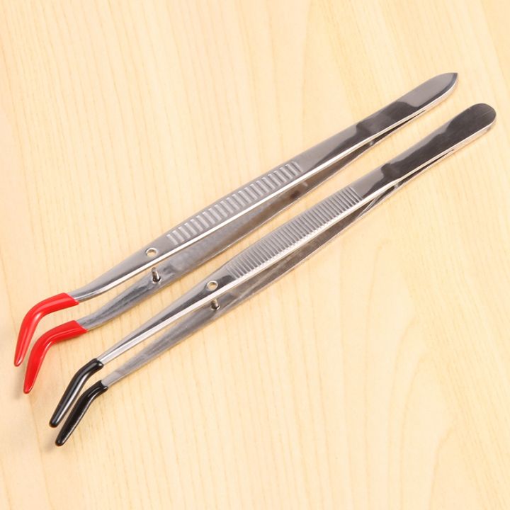 2-pcs-tweezers-curved-bent-rubber-tip-tweezers-stainless-steel-crafts-tweezers-for-lab-jewelry-making