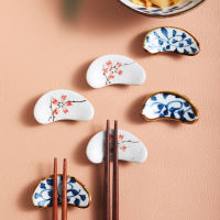 WUFANG Japanese Style 1Pcs Half Moon Shaped Ceramic for Household Sushi Stick Holder Stick Pillow Kitchen Supplies Chopstick Rack Home Decor