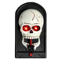 เคล็ดลับหรือรักษา LED Skull Doorbell ฮาโลวีนตกแต่งประตูผีสยองขวัญ