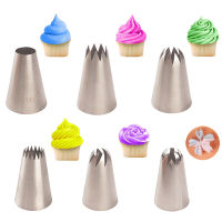 6PCS Nozzles Russian Fondant Rose Tips Piping Pastry Steel Cake Cream Size