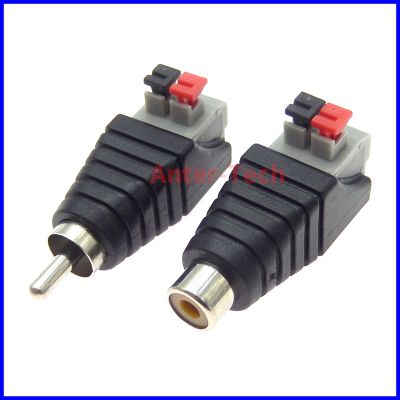 2PCS Speaker Wire Cable to Audio Male Female RCA Connector Adapter Jack Plug