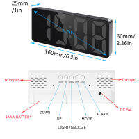 นาฬิกาปลุก LED นาฬิกาปลุกดิจิตอลพร้อมเลื่อนพร้อมพอร์ตชาร์จ USB ปรับหรี่1224Hr สำหรับห้องนอนโต๊ะทำงานนาฬิกา