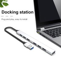 [HOT HAIXWLXKWW 589] อลูมิเนียมอัลลอยด์ USB3.0/Type C Hub Adapter สำหรับแล็ปท็อปเดสก์ท็อป7พอร์ต Expansion Dock Splitter