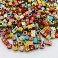 100pcs/Lot 6MM Letter Beads Square Shape Mixed Alphabet Beads For Jewelry Making DIY Bracelet Necklace Accessories Beads