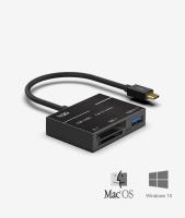 3 In 1 USB 3.1 Type C To USB 3.0 Hub  OTG XQD/SD Card Reader For Type-c Devices With OTG Function Black