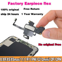 ลําโพงหูดั้งเดิมสําหรับ iPhone X XR XS Max 11 12 Pro Max Mini Earpiece Flex Cable Proximity Light Sensor NO Face ID Assembly