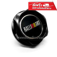 Ralliart ฝาน้ำมันเครื่อง ฝาถังน้ำมันเครื่อง ฝาปิดน้ำมันเครื่อง สำหรับรถยนต์ รถเก๋ง รถกระบะ มิตซูบิชิ mitsubishi แบบเขี้ยว สีดำ