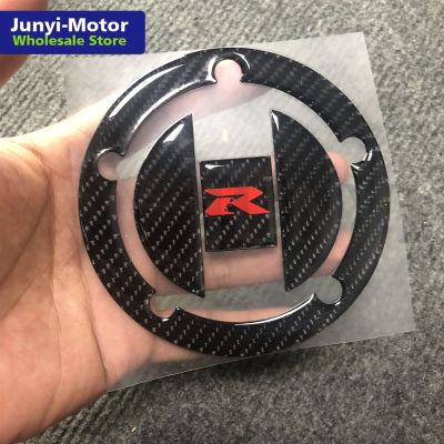 ฝาครอบสติกเกอร์หุ้มถังน้ำมันไฟเบอร์คาร์บอน3D สำหรับ Suzuki GSXR GSX-R 600 750 1000 GSX1300R SV1000ดีคอลสำหรับจักรยานยนต์แข่งรถ SV650