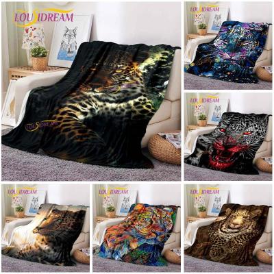 （in stock）Sofa bed blanket Soft warm leopard print 3D printing Duvet cover plush blanket（Can send pictures for customization）