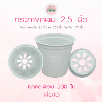 กระถางกลม 2.5 นิ้ว สีขาว ยกกระสอบ 500 ใบ ปลูกต้นไม้ เพาะแคคตัส กระถางพลาสติก