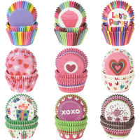 100 ชิ้นมัฟฟินคัพเค้กถ้วยกระดาษ Cupcake Liner ทิ้งวงกลมแม่พิมพ์ถาดเครื่องมือตกแต่งเค้กวันเกิด Party Decor-Siogue