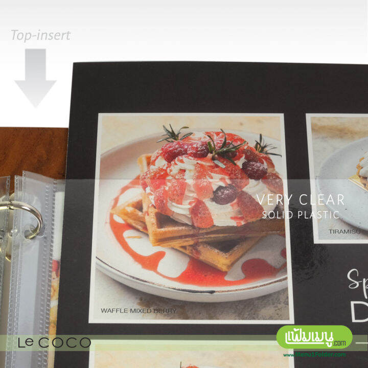 เมนูบอร์ด-เมนูคลิปบอร์ด-เมนูa4-เมนูไม้-เมนูคลิปหนีบ-เมนูห่วงโลหะ-แผ่นเมนูไม้-รุ่น-le-coco